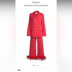 Daily Sleeper Red Feather PJ Set Womens M